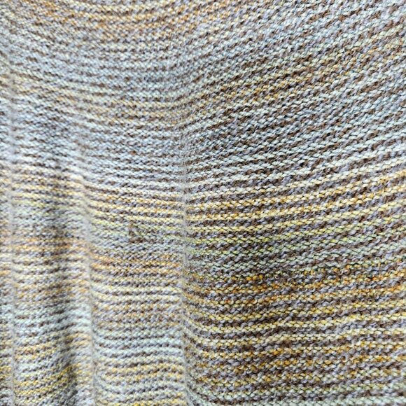 Hand Knit Wool Sweater Oversized Fit  Earth Tone Stripes Cozy Winter Wear size L - Picture 9 of 10